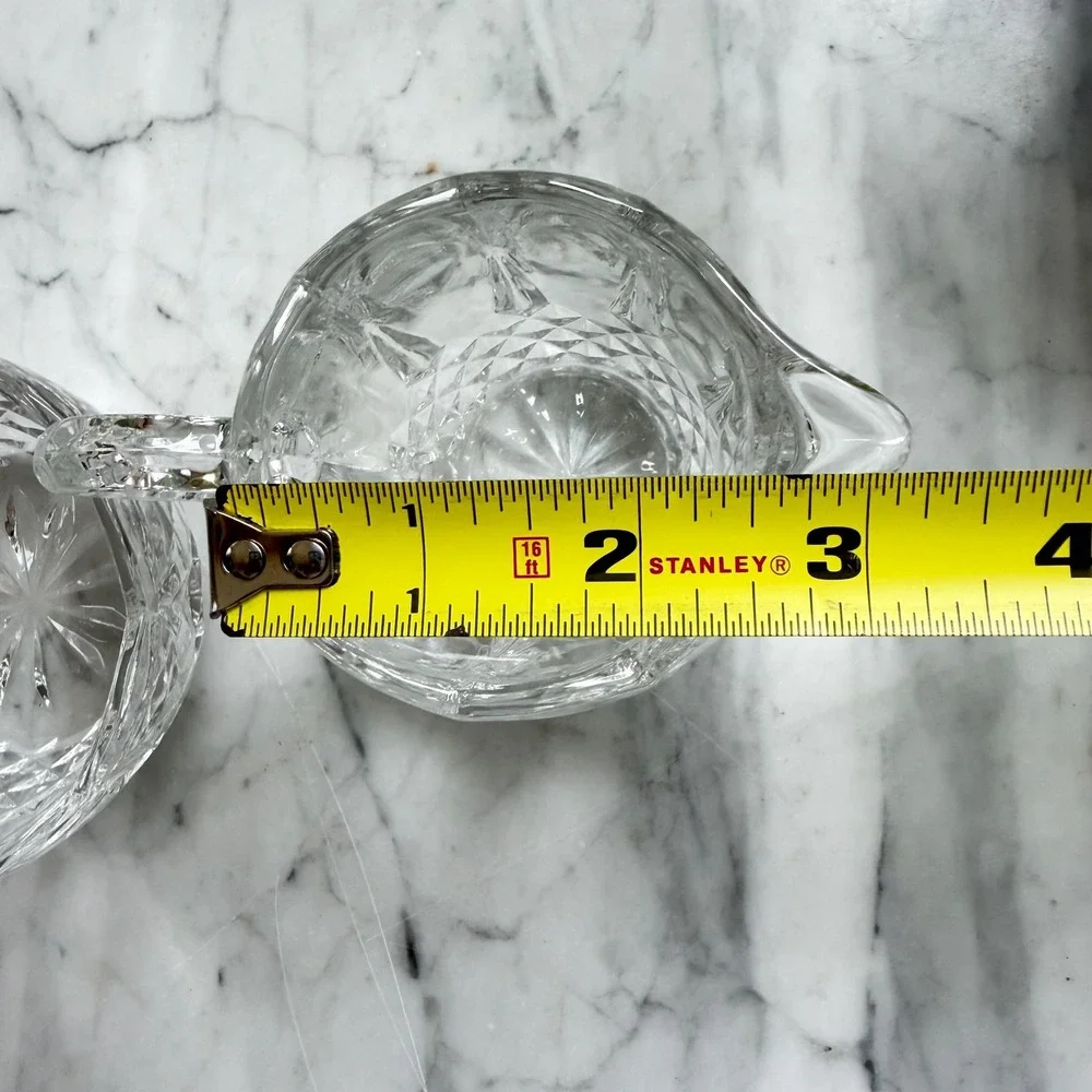 NEW VTG Crystal Creamer and Sugar Bowl Set‎ Elegant Yugoslavia 24% Lead Crystal
